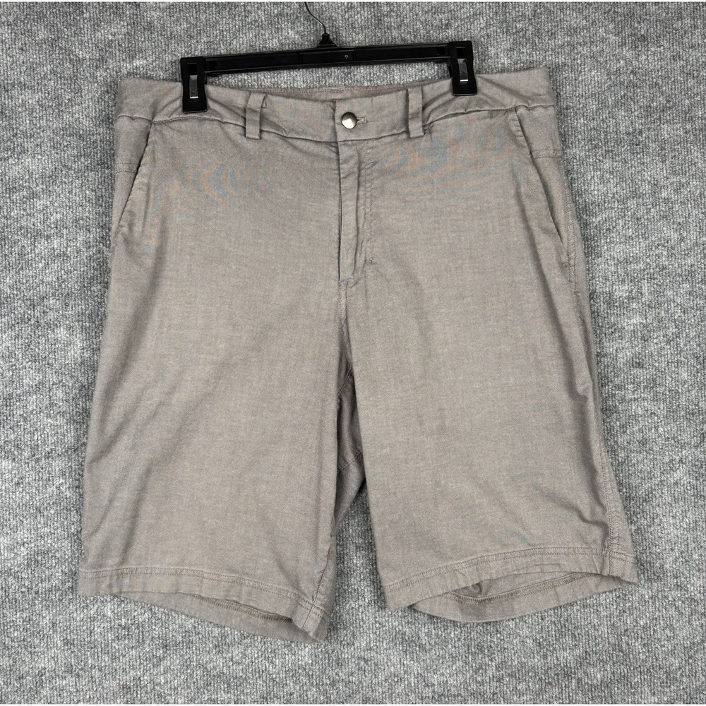 lululemon The Works Shorts Mens 34 Gray Taupe 11" Warpstreme Stretch LM7936S